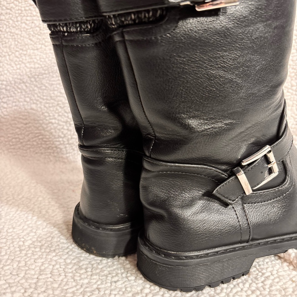 DV by Dolce Vita Black Motorcycle Boots with Buckle Straps - Picture 10 of 14